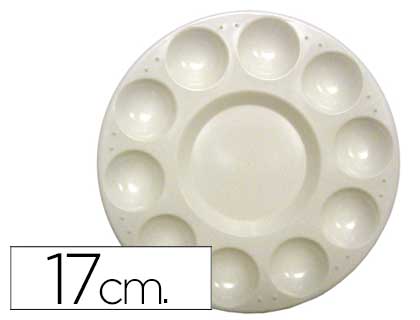Paleta pintor Artist plástico circular con 10 huecos 17cm.
